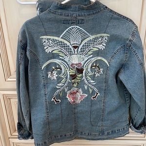 Embroidered 2 piece Jean jacket and jeans set